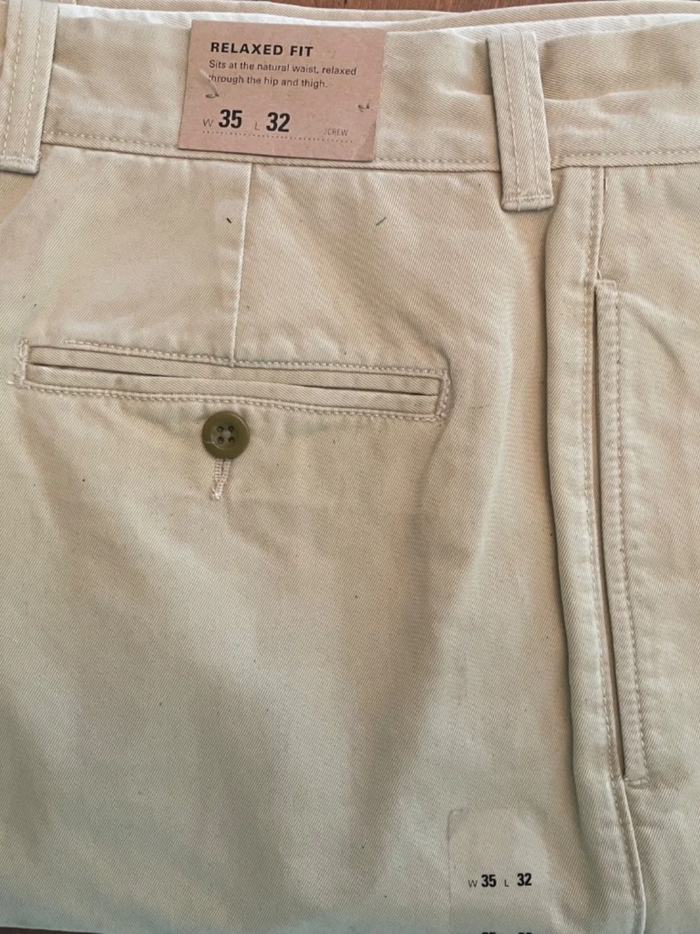 J. Crew Men’s Chinos Tan 35x32 NWT